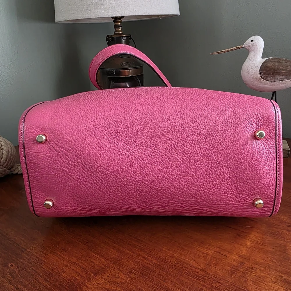 Coach C3078 Dempsey Tote Pink Pebbled Leather Shoulder Bag